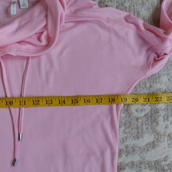 Cato Lyocell Cowl Neck Drawstring Kangaroo Pouch Top S Pink - Picture 14 of 15